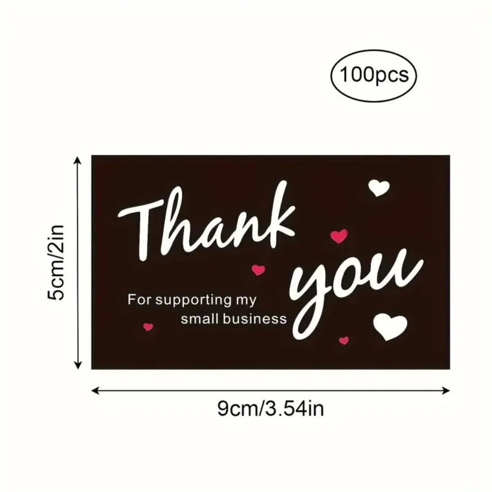 Thank You Business Cards 100 Supporting My Small Business Black Stylish Trendy